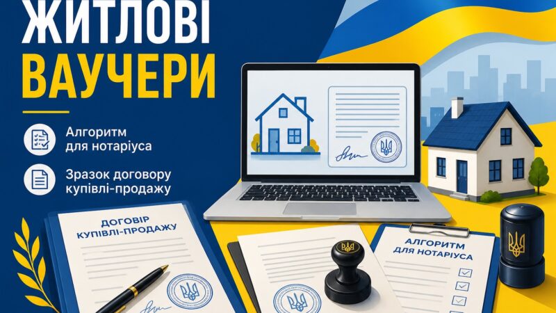 До уваги нотаріусів – зібрані матеріали щодо житлового ваучера та його реалізації.